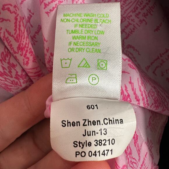 Lilly Pulitzer Black One Button Blazer Jacket Women’s Small Pink Script Lining - Picture 7 of 14